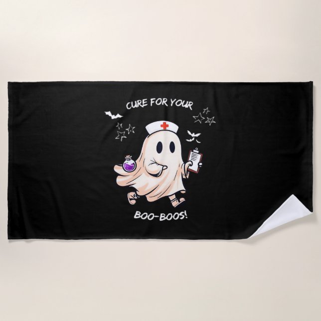 Serviette De Plage Infirmière fantôme avec potion magique - Cure pour (Devant)