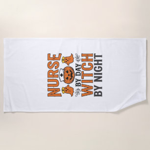 Serviette De Plage Infirmière Halloween Sorcière la nuit Vintage Shir