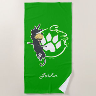 Serviette De Plage Insigne Cat Noir
