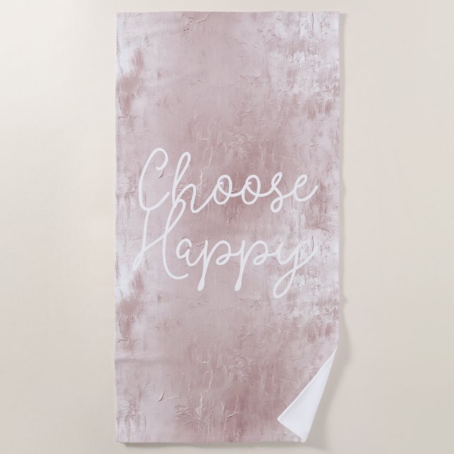 Serviette De Plage Inspirationnel Happy Chic Dusty Rose rose pâle (Devant)