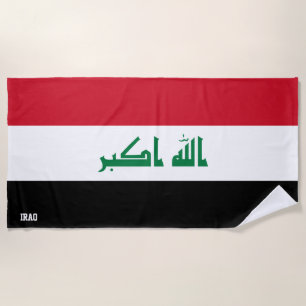 Serviette De Plage Irak Drapeau splendide patriotique