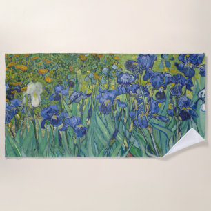 Serviette De Plage Iris, Peinture à l'huile de fleurs, Vincent Van Go