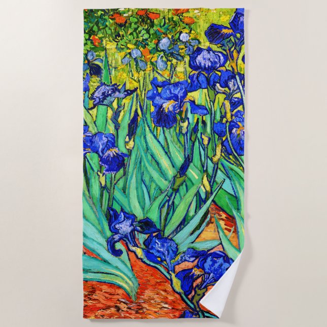 Serviette De Plage Irises by Vincent Van Gogh (Devant)