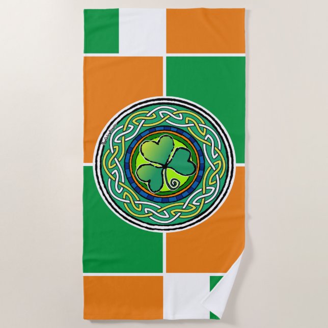 Serviette De Plage Irish shamrock (Devant)