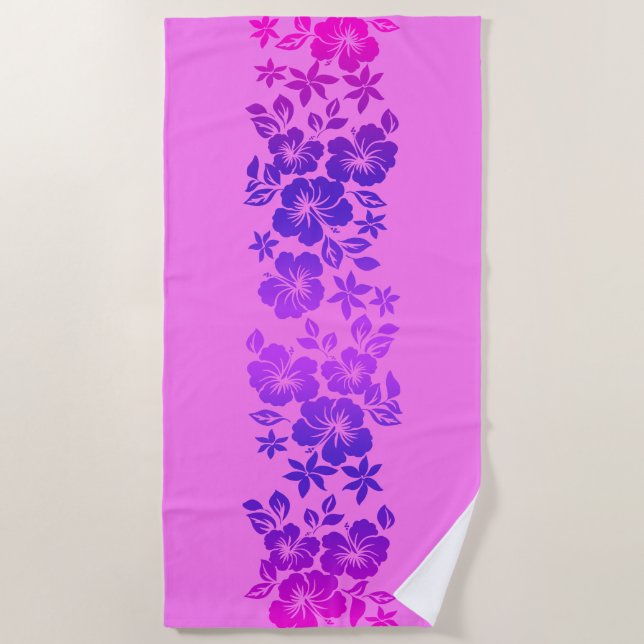 Serviette De Plage Island Blend Hawaiian Hibiscus Floral - Rose (Devant)