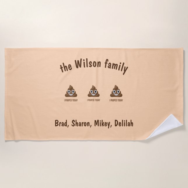 Serviette De Plage J'Ai Poopé Aujourd'Hui Drôle Emoticon (Devant)