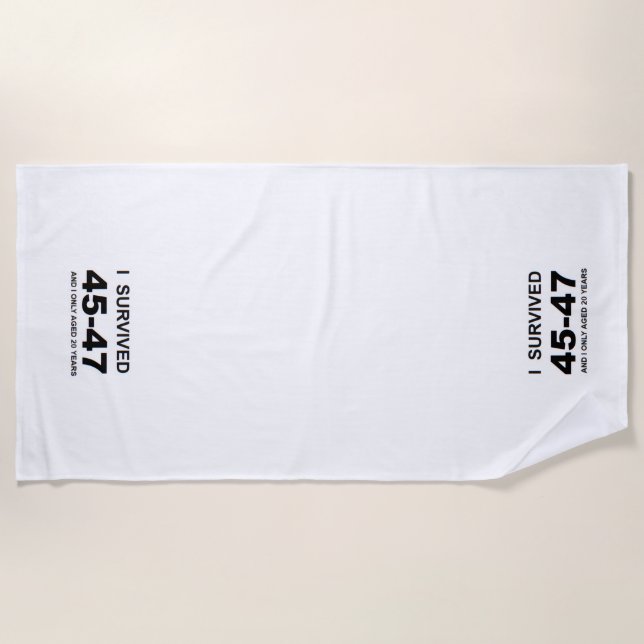 Serviette De Plage J'ai survécu 45-47  (Devant)