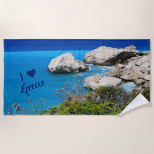 Serviette De Plage J'aime la grèce