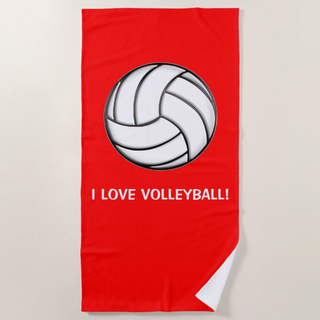 Serviette De Plage J'aime le volleyball ! (Devant)