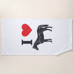 Serviette De Plage J'aime les chevaux vintage gravure conception de t
