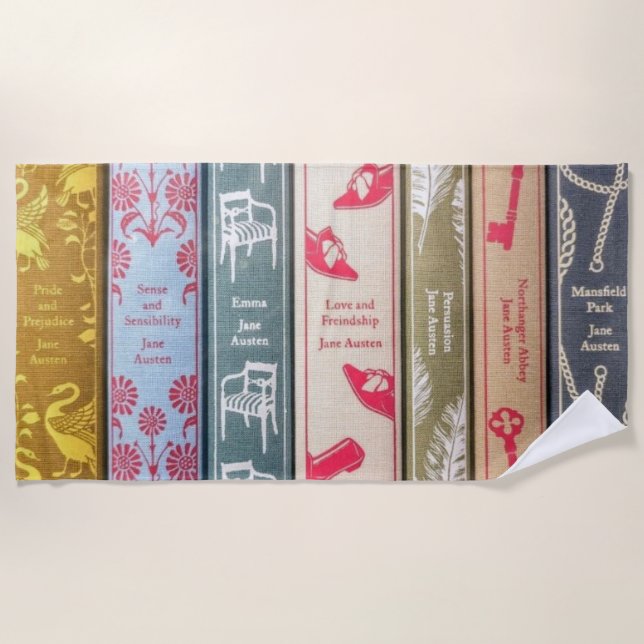 Serviette De Plage Jane Austen's novels on a towel (Devant)