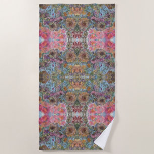 Serviette De Plage Jardin Chic Fleur Chic Shabby peinture aquarelle