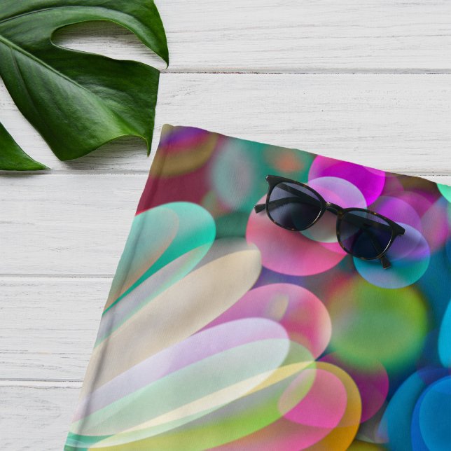 Serviette De Plage Jardin de Fleur sauvage de libellules Abstrait Flo (Créateur téléchargé)