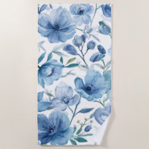 Jardin Floral Aquarelle Botanique Bleu