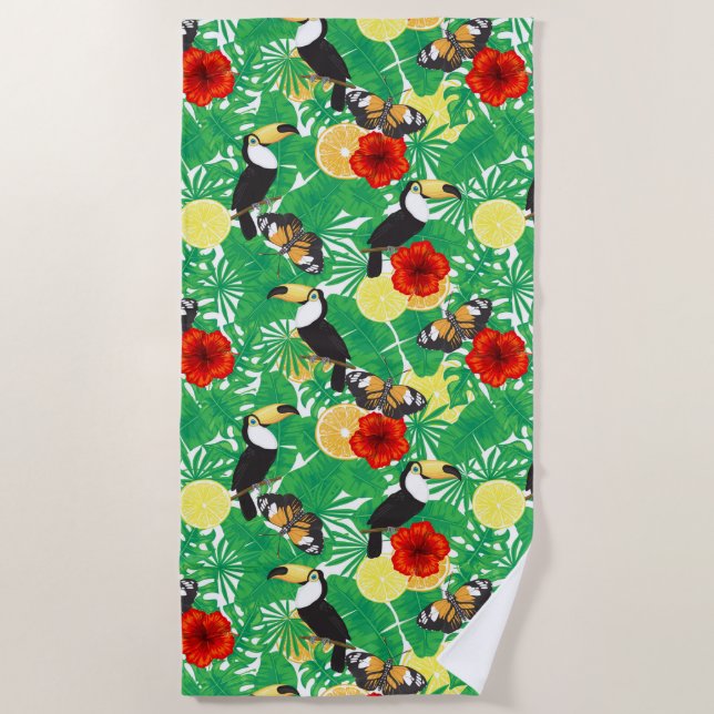 Serviette De Plage Jardin tropical (Devant)