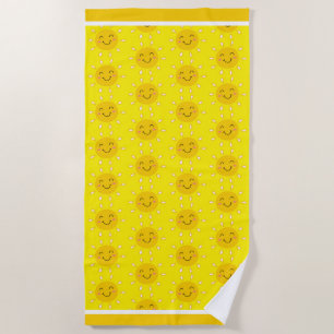 Serviette de plage jaune ensoleillée