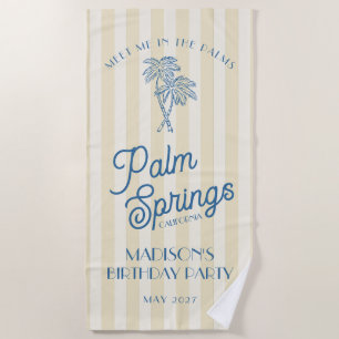 Serviette De Plage Jaune Palm Springs Pastel Beach Anniversaire Party