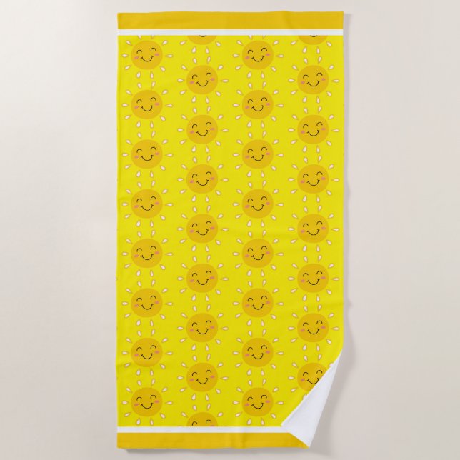 Serviette de plage jaune soleil (Devant)