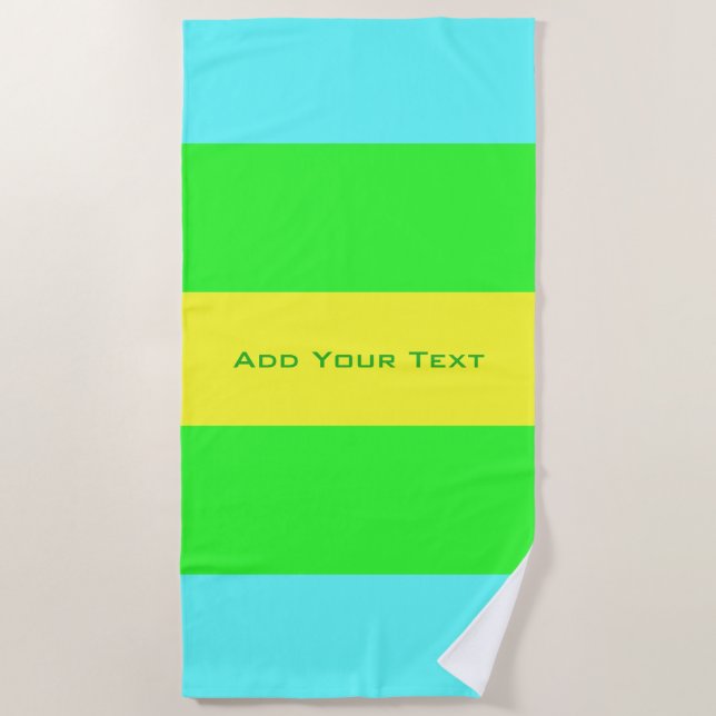 Serviette De Plage Jaune, Vert, Bleu, Grandes Tunes de Shirley Taylor (Devant)