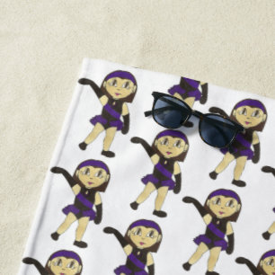 Serviette De Plage Jazz Dance Enseignant Considérant Costume pourpre 