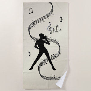 Serviette De Plage Jazz Dance Golden Music Beach Towel