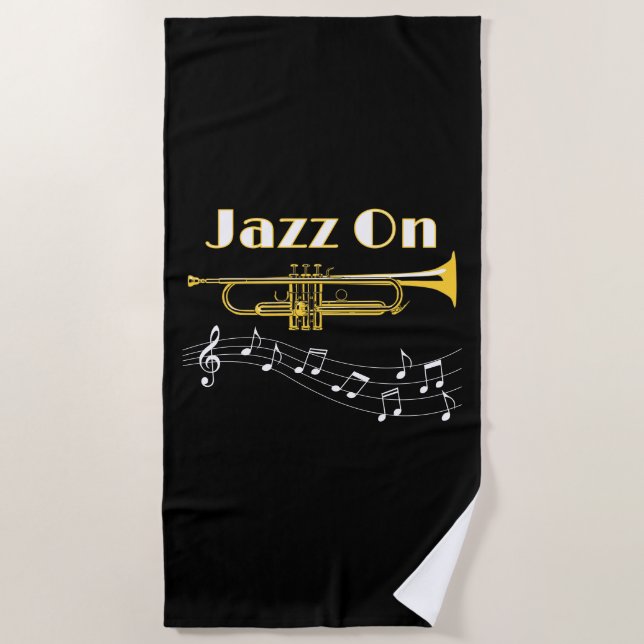 Serviette De Plage Jazz musicien sur trompette (Devant)