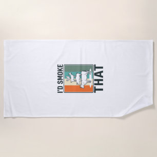 Serviette De Plage Je fumerais ce design d'animaux de ferme BBQ vinta