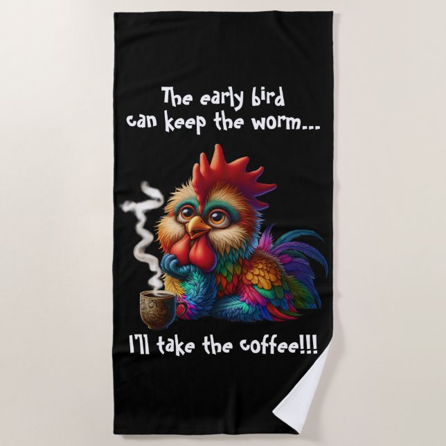 Serviette De Plage Je prendrai le café (Devant)