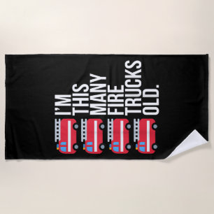 Serviette De Plage Je Suis Ce Beaucoup De Camions De Feu Vieux T-shir