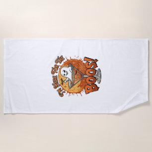 Serviette De Plage Je suis ici Boos Halloween Fantôme Boisson Toile d