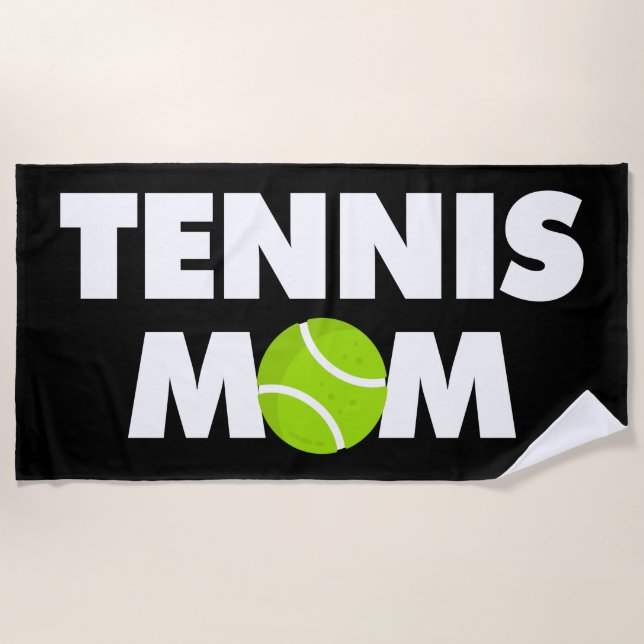 Serviette De Plage Je suis Tennis Maman (Devant)