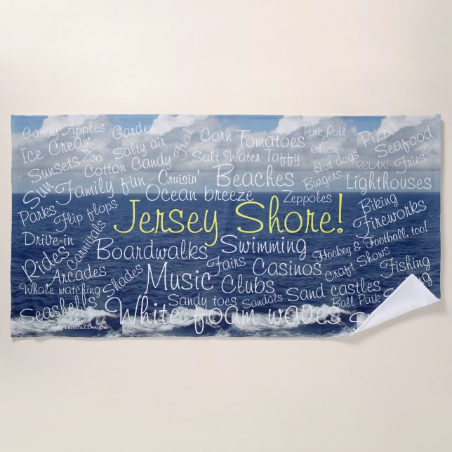 Serviette De Plage Jersey Shore des choses amusantes à faire (Devant)