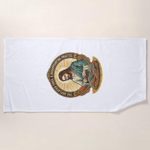 Serviette De Plage Jésus boule de yoga complètement dégonflée humour