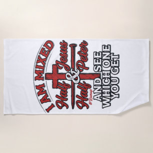 Serviette De Plage Jésus et Pierre mélangés Humour chrétien vintage