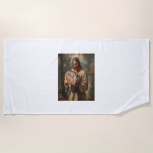 Serviette De Plage Jésus porte Moo-Deng Jésus aime Moo Deng Baby Pyg