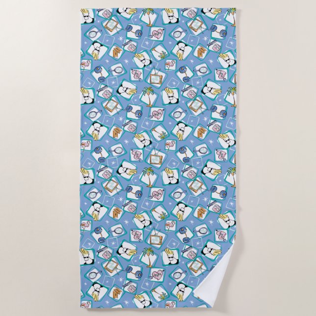 Serviette De Plage Johnny Bravo Icon Pattern (Devant)