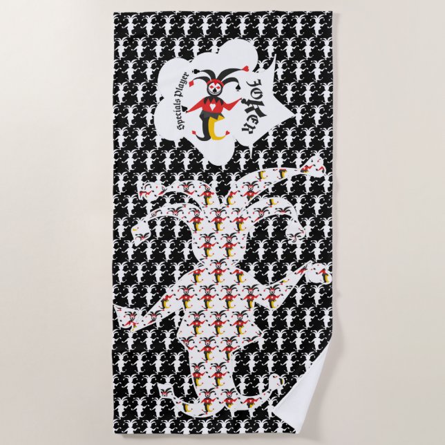 SERVIETTE DE PLAGE JOKER COMODIN POKER JOKER JOUEUR SPÉCIAL (Devant)