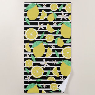 Serviette De Plage Joli Citrons Fruit D'Agrumes Frais Gratuits