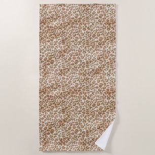 Serviette De Plage Joli Empreinte de léopard Brown Peach