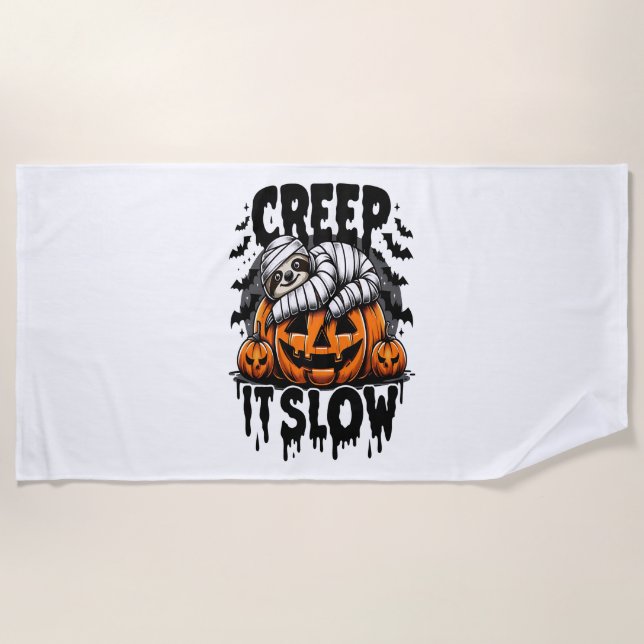 Serviette De Plage Joli Halloween Sloth (Devant)