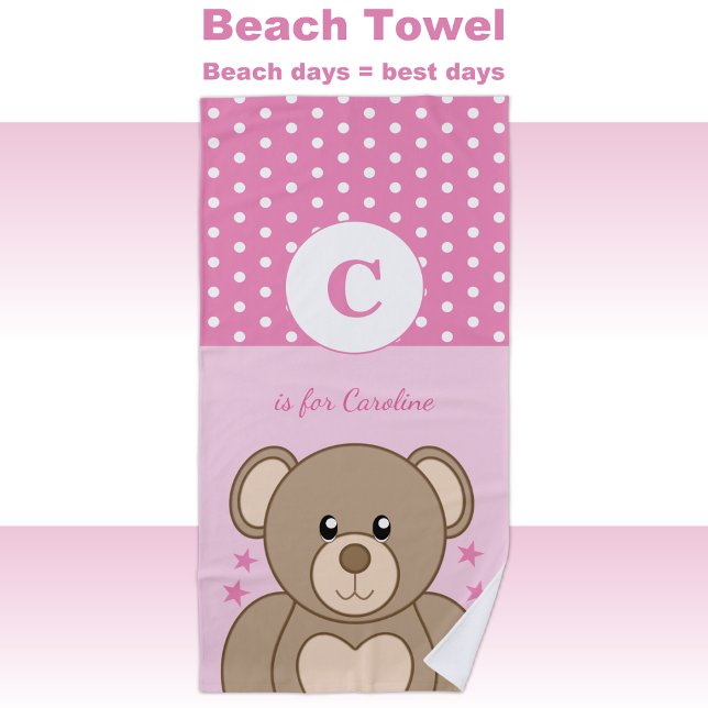 Serviette De Plage Joli pois en peluche étoiles rose et blanc (Créateur téléchargé)