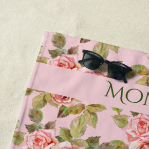 Serviette De Plage Joli rose Vintage Roses Personnalisé Beach Tow