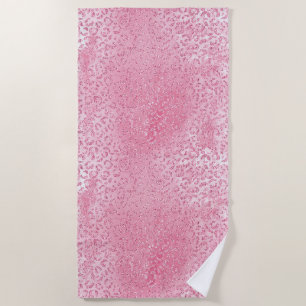 Serviette De Plage Jolie fille sucre Parties scintillant rose léopard
