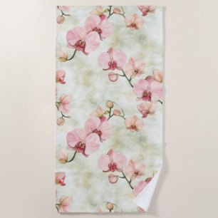 Serviette De Plage Jolie Orchidée rose