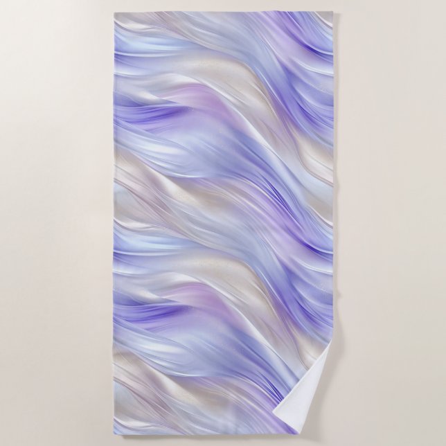 Serviette De Plage Jolie perle bleu violet perle blanc perles (Devant)