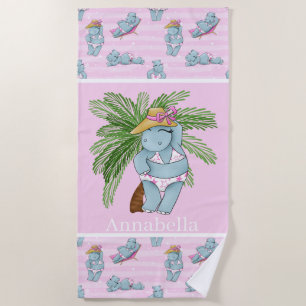 Serviette De Plage Jolie plage des hippo