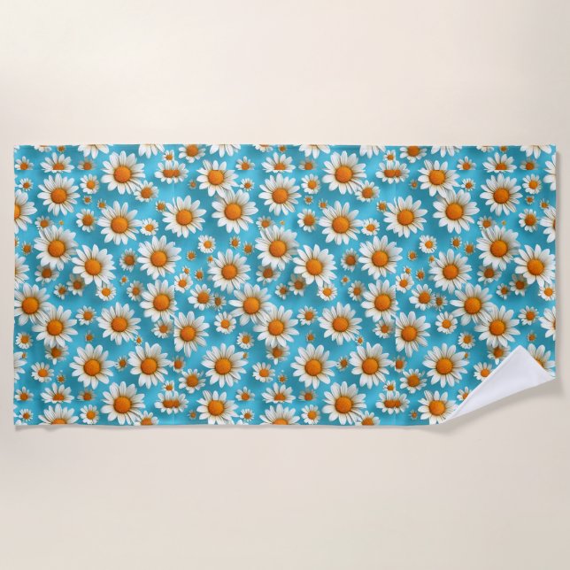 Serviette De Plage Jolies fleurs blanches (Devant)