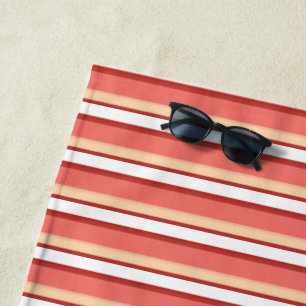 Serviette De Plage Jolies rayures blanches roses