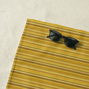 Serviette De Plage Jolies rayures brunes dorées