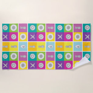 Serviette De Plage Jouer Couleur Bloc de Chaussure de Plage de tablea